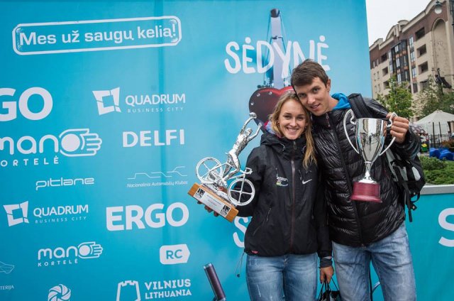 „Velomaratono 2014“ prizininkai Gabrielė Jankutė ir Ramūnas Navardauskas