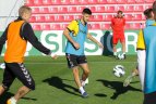 Lietuvos futbolo rinktinės treniruotė prieš pasaulio čempionato atrankos rungtynes su Lichtenšteinu.