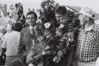 Olimpinis čempionas Romas Ubartas. 1992 08  mėn. Vilniaus oro uoste.