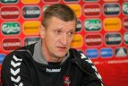 Spaudos konferencija prieš Lietuvos ir Estijos futbolo rinktinių mačą