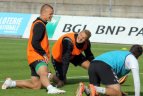 Lietuvos futbolo rinktinės treniruote prieš rungtynes su Liuksemburgu