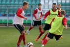 Lietuvos futbolo rinktinės treniruotė Taline prieš rungtynes su estais