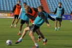 Lietuvos futbolo rinktinės treniruote prieš rungtynes su Liuksemburgu