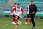Lietuvos futbolo rinktinės treniruotė Taline prieš rungtynes su estais