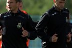 Prieš mačą su Baltarusija Lietuvos futbolininkai treniravosi Minske.