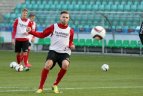 Lietuvos futbolo rinktinės treniruotė Taline prieš rungtynes su estais