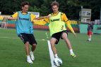 Lietuvos ir Graikijos futbolininkai treniravosi LFF stadione