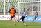 Lietuvos futbolo rinktinės treniruote prieš rungtynes su Liuksemburgu