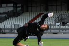 Lietuvos futbolo rinktinės treniruote prieš rungtynes su Liuksemburgu