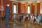 LMKL sidabro medalius iškovojusios krepšininkės pagerbtos Vilniaus rotušėje