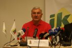 Lietuvos vyrų krepšinio rinktinės spaudos konferencija.