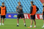 Lietuvos futbolo rinktinės treniruote prieš rungtynes su Liuksemburgu
