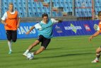Lietuvos futbolo rinktinės treniruote prieš rungtynes su Liuksemburgu