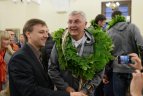 Lietuvos krepšinio rinktinės priėmimas Vilniaus rotušėje.