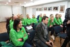 Moterų tinklinio rinktinės spaudos konferencija.