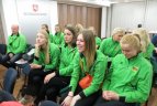 Moterų tinklinio rinktinės spaudos konferencija.