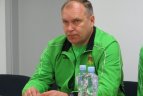 Moterų tinklinio rinktinės spaudos konferencija.