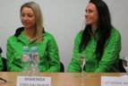 Moterų tinklinio rinktinės spaudos konferencija.