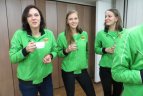 Moterų tinklinio rinktinės spaudos konferencija.
