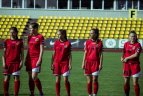 Lietuvos moterų futbolo rinktinės treniruotė, ruošiantis kovai dėl Baltijos taurės