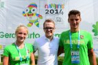 Lietuvos rinktinės palydos į II jaunimo vasaros olimpines žaidynes Nandzinge.