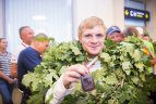 Boksininkų sutiktuvės Vilniaus oro uoste.