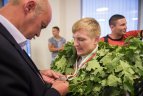 Boksininkų sutiktuvės Vilniaus oro uoste.