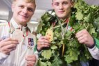 Boksininkų sutiktuvės Vilniaus oro uoste.
