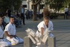2015 09 01. Didžiausios Vilniaus kyokushin karate mokyklos auklėtinių pasirodymas Gedimino prospekte.