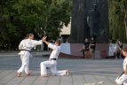 Karate klubo "Budora" auklėtiniai Vilniaus centre.