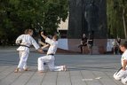 Karate klubo "Budora" auklėtiniai Vilniaus centre.