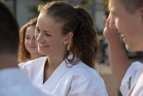 Karate klubo "Budora" auklėtiniai Vilniaus centre.