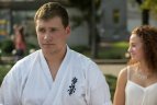 Karate klubo "Budora" auklėtiniai Vilniaus centre.