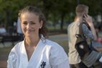 Karate klubo "Budora" auklėtiniai Vilniaus centre.