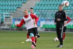 Lietuvos futbolo rinktinės treniruotė Taline prieš rungtynes su estais