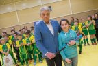 Vaikų žolės riedulio lygos U12 finalinės varžybų momentas