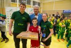 Vaikų žolės riedulio lygos U12 finalinės varžybų momentas