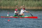 Lietuvos baidarių ir kanojų irklavimo čempionato akimirka.