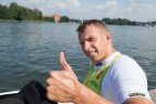 Lietuvos baidarių ir kanojų irklavimo čempionato akimirka.