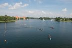 Lietuvos baidarių ir kanojų irklavimo čempionato akimirka.