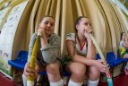 Vaikų žolės riedulio lygos U12 finalinės varžybų momentas