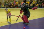 Vaikų žolės riedulio lygos U12 finalinės varžybų momentas