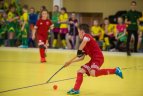 Vaikų žolės riedulio lygos U12 finalinės varžybų momentas