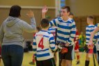 Vaikų žolės riedulio lygos U12 finalinės varžybų momentas