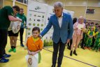 Vaikų žolės riedulio lygos U12 finalinės varžybų momentas