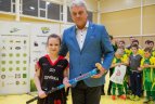 Vaikų žolės riedulio lygos U12 finalinės varžybų momentas