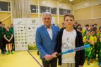 Vaikų žolės riedulio lygos U12 finalinės varžybų momentas