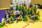 Vaikų žolės riedulio lygos U12 finalinės varžybų momentas