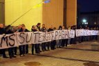 Po rungtynių "Žalgirio" aistruoliai patraukė į ukrainiečių palaikymo akciją