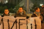 Po rungtynių "Žalgirio" aistruoliai patraukė į ukrainiečių palaikymo akciją
